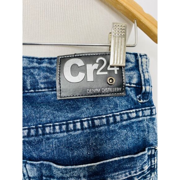 CR24 Men’s Jean’s Blue Denim Biker Skinny Denim Distillery Size 32 X 30 - Picture 5 of 7